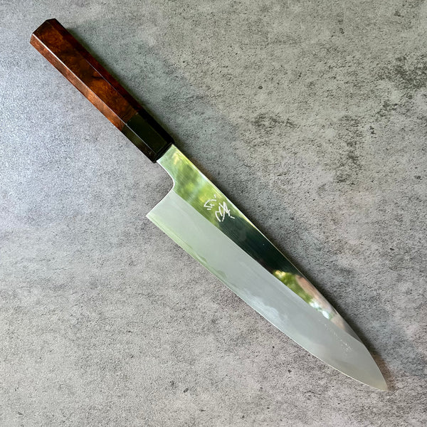 Custom Hatsukokoro Komorebi B2 Gyuto 210mm - Desert ironwood burl and horn