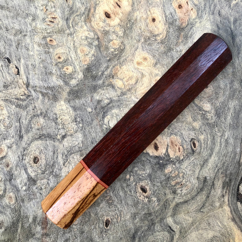 Custom Japanese Knife handle (wa handle) - Rosewood and zebra