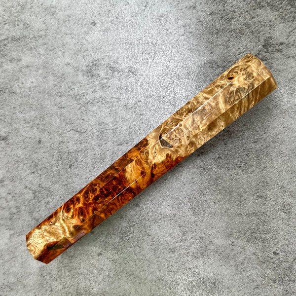 Custom Japanese Knife handle (wa handle)  for 240mm -  Wicked 2-tone amboyna burl