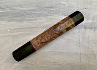 Custom Japanese Knife handle (wa handle) - Maple burl and African Blackwood