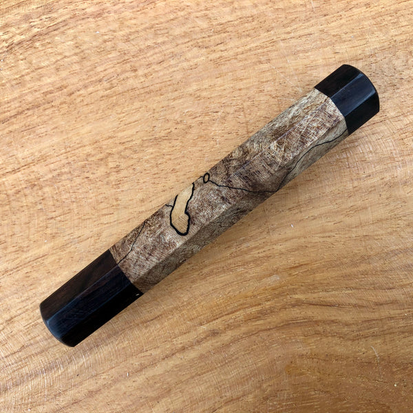 Custom Japanese Knife handle (wa handle) - Spalted maple and African Blackwood