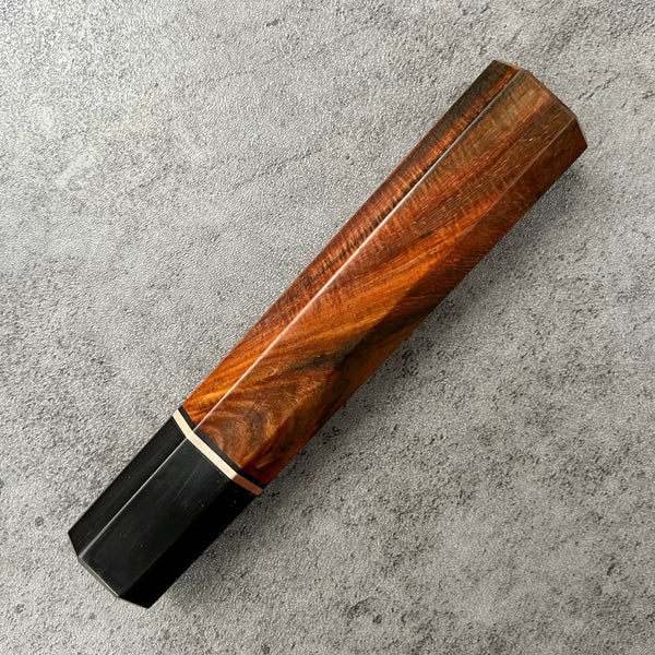 Custom Japanese Knife handle (wa handle)  for 165-210mm: Curly Siamese Rosewood