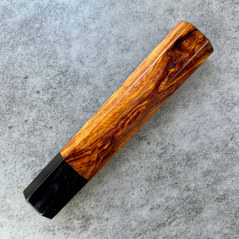 Custom Japanese Knife handle (wa handle)  for 240mm  -  Sonoran Desert Ironwood and horn