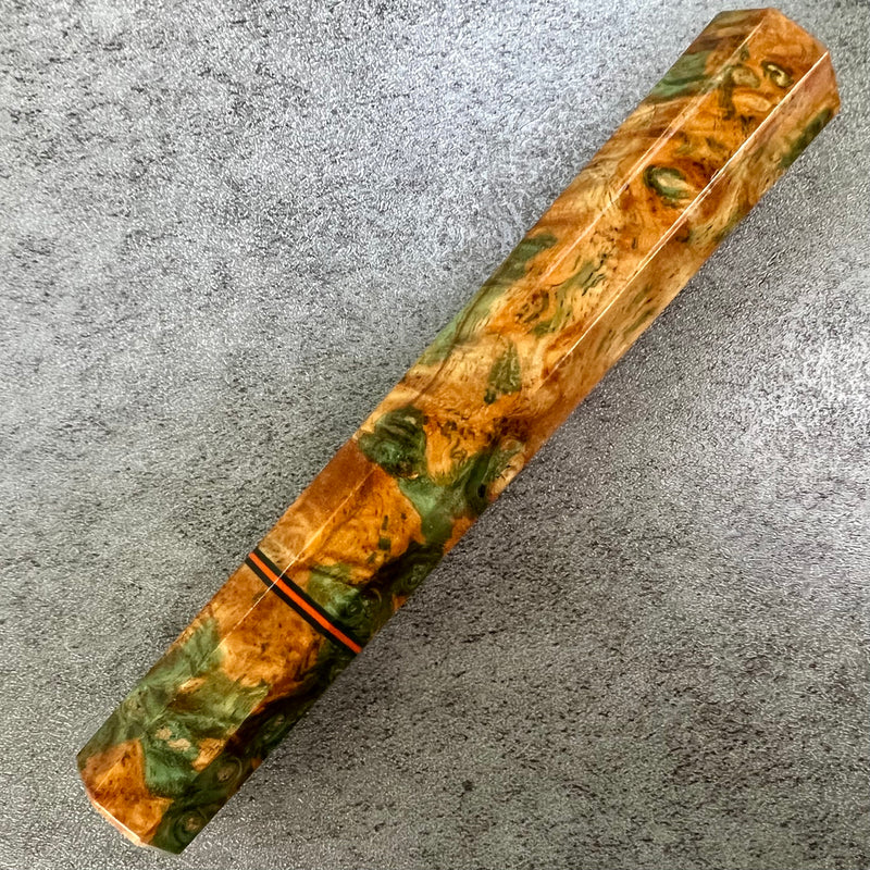 Custom Japanese Knife handle (wa handle)  for 165-210mm - Dyed box elder burl