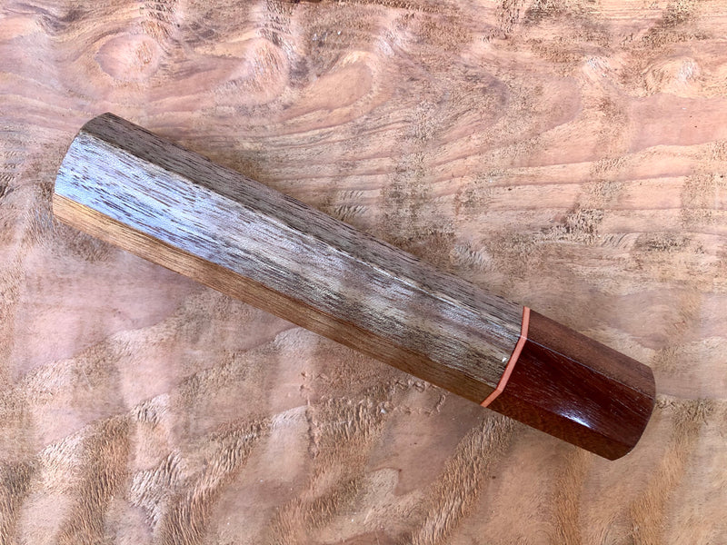 Custom Japanese Knife Handle - Curly walnut and Katalox