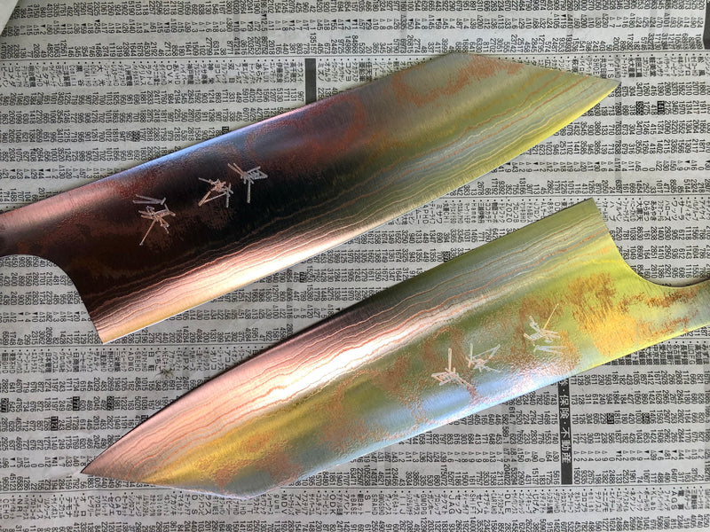 Yu Kurosaki Houou Rainbow Colored Damascus VG10 Bunka 165 mm - Blade Only