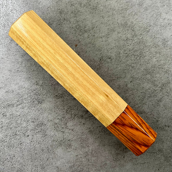 Custom Japanese Knife handle (wa handle)  for 240mm -  Ceylon Satinwood and Cocobolo