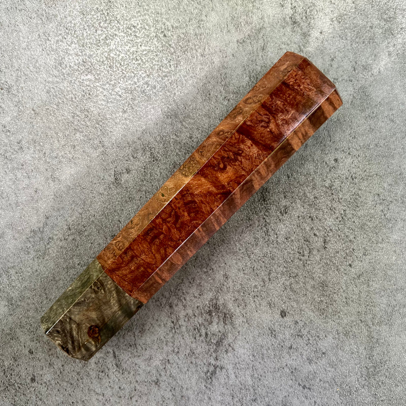 Custom Japanese Knife handle (wa handle)  for 165-210 mm  -  Sequoia burl and buckeye