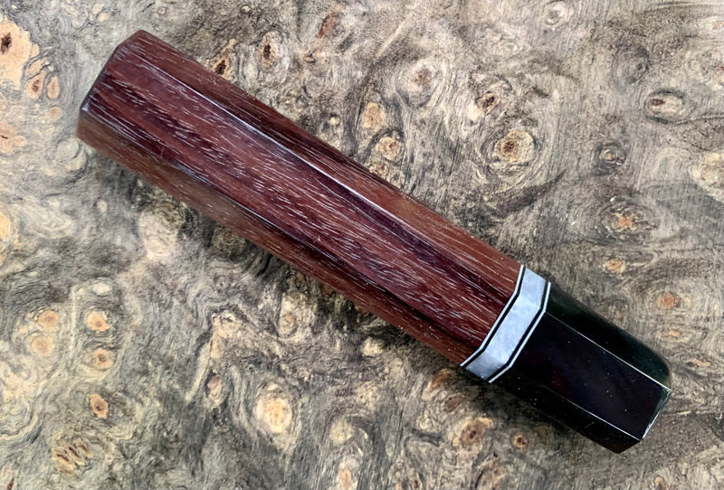 Custom Japanese Knife handle (wa handle) -  East India Rosewood and horn