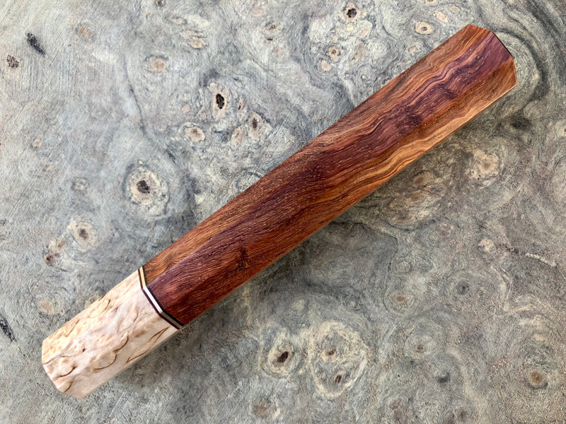 Custom Japanese Knife handle (wa handle)  for 240mm -   Figured Siamese rosewood
