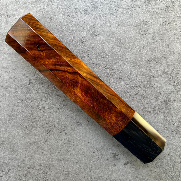 Custom Japanese Knife handle (wa handle)  for 165-210mm :  Desert Ironwood and horn