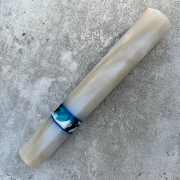 Custom Japanese Knife handle (wa handle)  for 165-210mm : Blue pearl and Frost bite