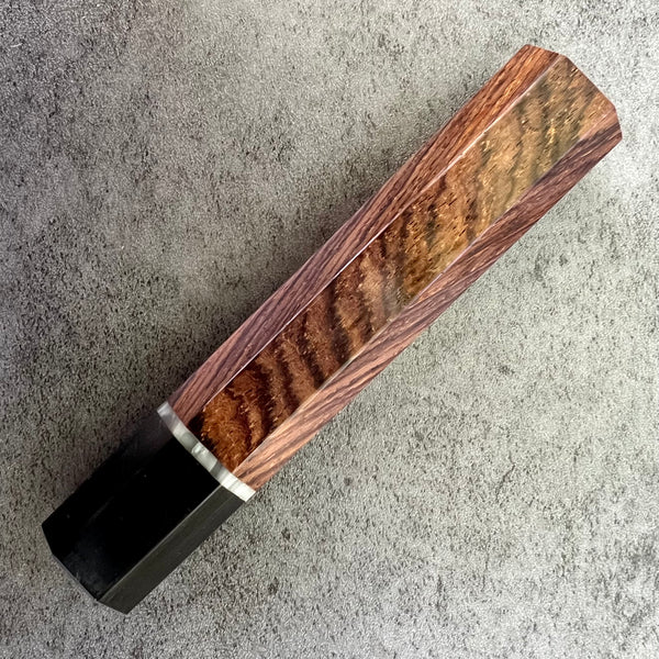 Custom Japanese Knife handle (wa handle)  for 165-210mm : Cocobolo with vintage Catalin poker chip