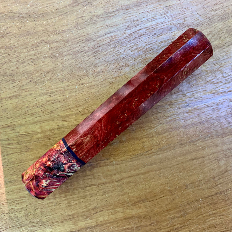 Custom Japanese Knife handle (wa handle) - Dyed maple and box elder