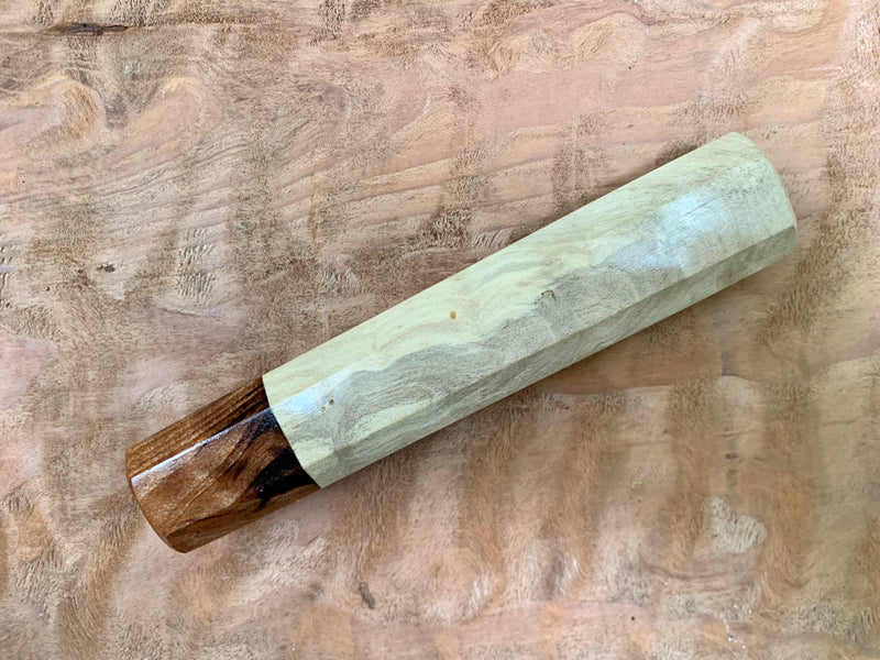 Custom Japanese Knife handle (wa handle) - Holly and redwood