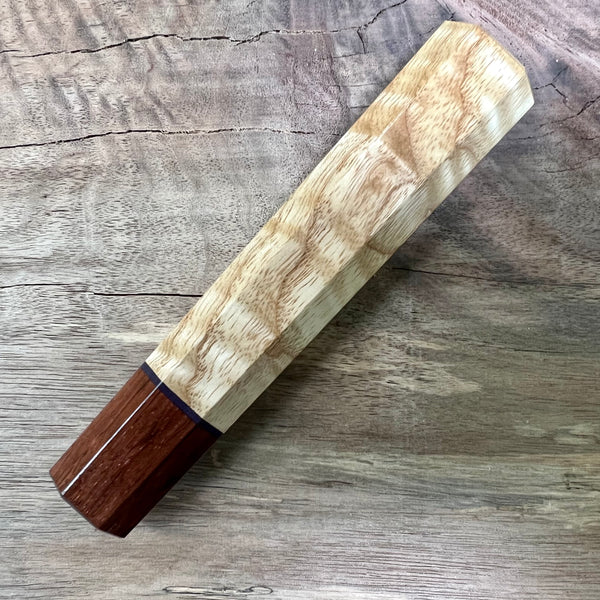 Custom Japanese Knife handle (wa handle)  for 165-210mm  -  Curly ash and rosewood