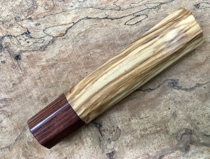 Custom larger hands-  Japanese Knife handle (wa handle) for 165-210 -  Olivewood and Honduran rosewood