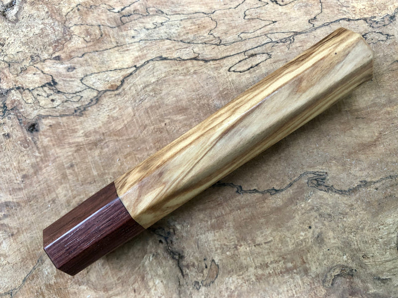 Custom larger hands-  Japanese Knife handle (wa handle) for 165-210 -  Olivewood and Honduran rosewood