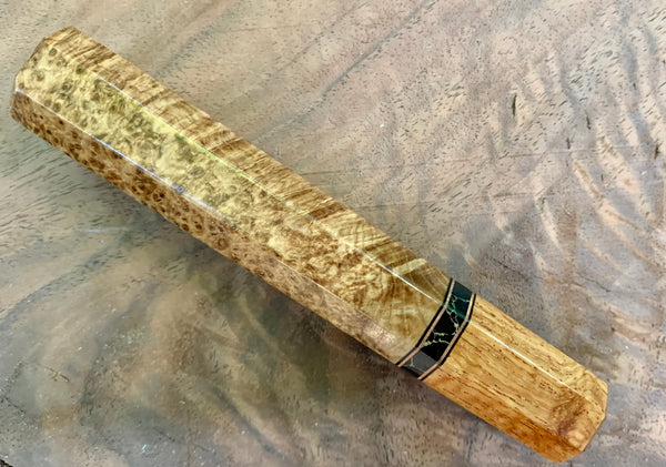 Custom Japanese Knife handle (wa handle) - Black Ash Burl