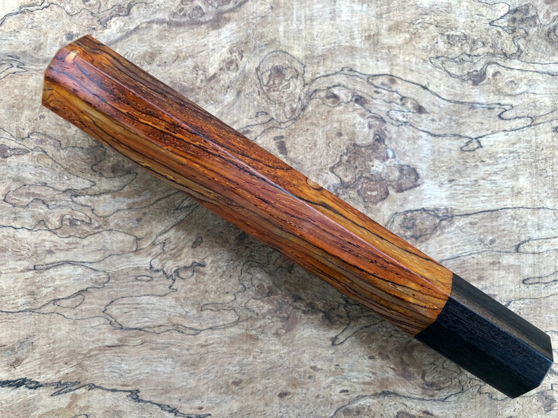 Custom Japanese Knife handle (wa handle)  for 240mm - Cocobolo and Macassar ebony