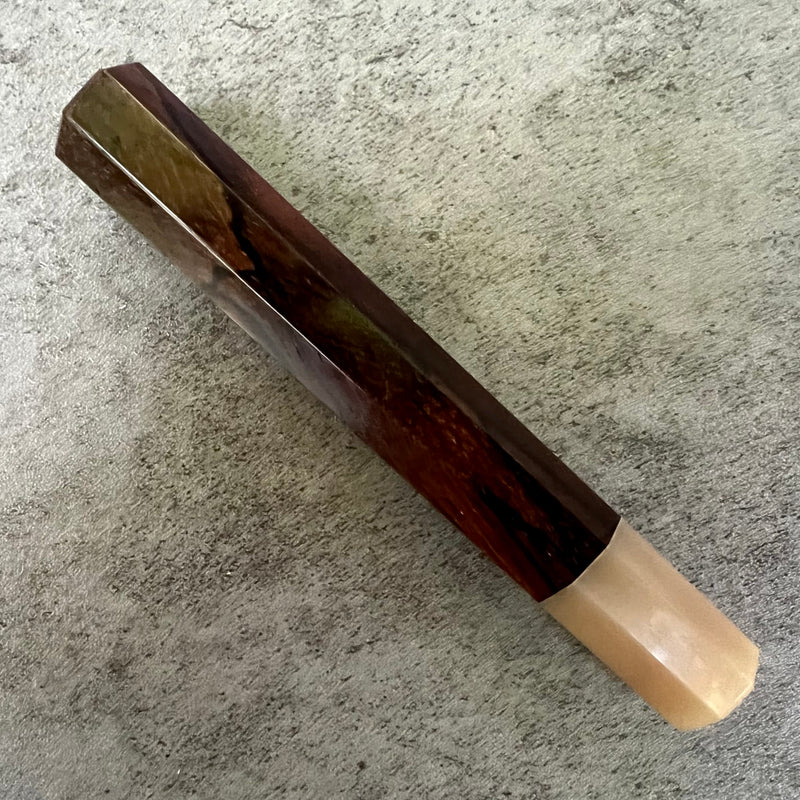 Custom Japanese Knife handle (wa handle) for 210-230mm : Brazilian rosewood and horn