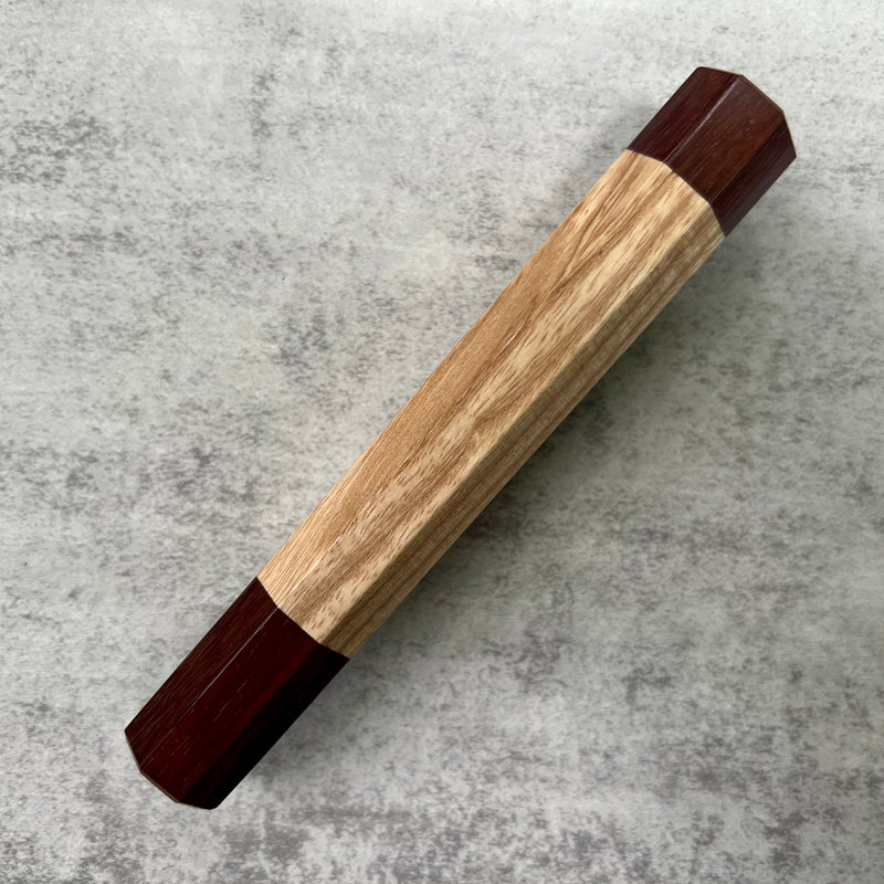 Custom Japanese Knife handle (wa handle) for 240mm : Curly ash and Brazilian ebony