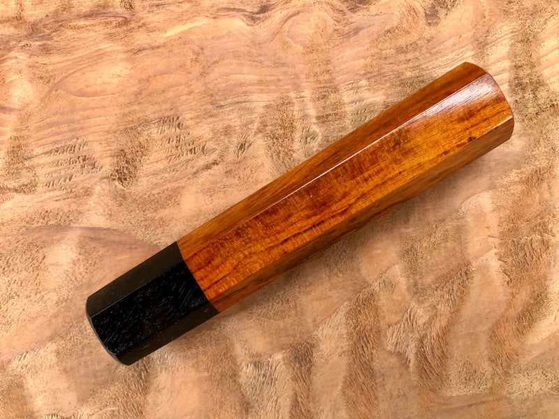Custom Japanese Knife Handle - Snakewood and  ebony