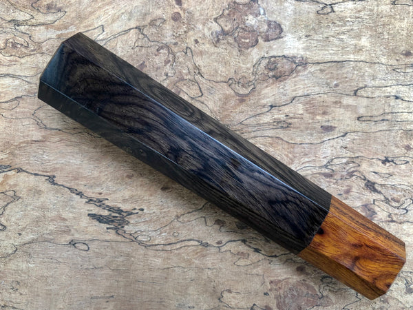 Custom Japanese Knife handle (wa handle)  for 165-210mm  - African Blackwood and desert ironwood