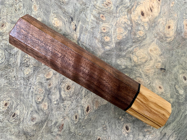 Custom Japanese Knife handle (wa handle)  for 240mm - local walnut and olive