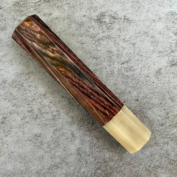 Custom Japanese Knife handle (wa handle)  for 165-210mm: cocobolo and blonde horn