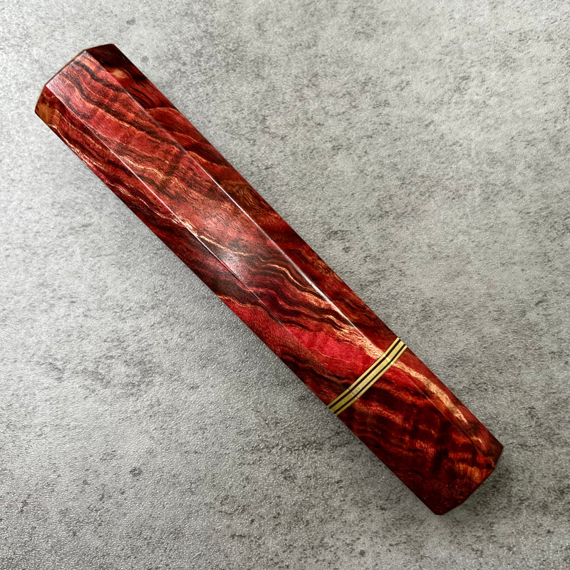 Custom Japanese Knife handle (wa handle)  for 240mm -  dyed oak burl