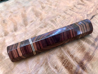 Custom Japanese Knife Handle (Wa Handle) - Crosscut kingwood and bronze