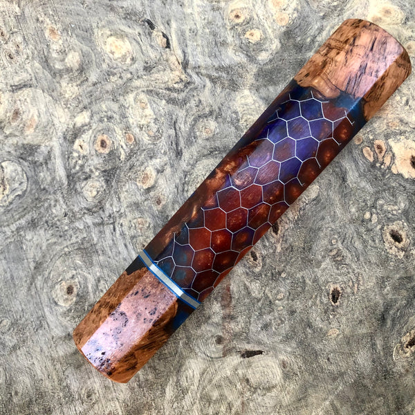 Custom Japanese Knife handle (wa handle) - cherry burl hybrid