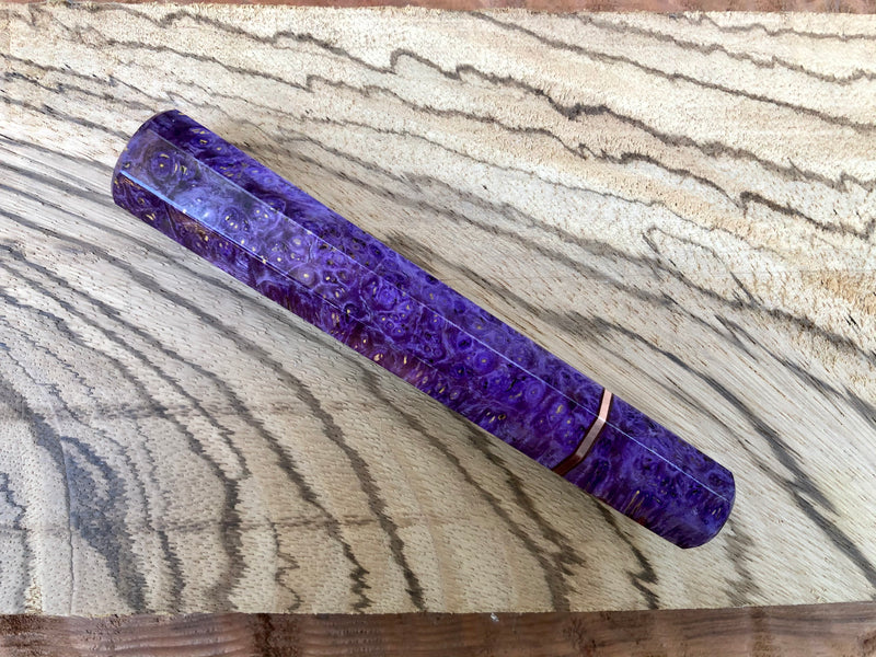 Custom Japanese Kitchen Knife Handle - Dyed Amboyna Burl