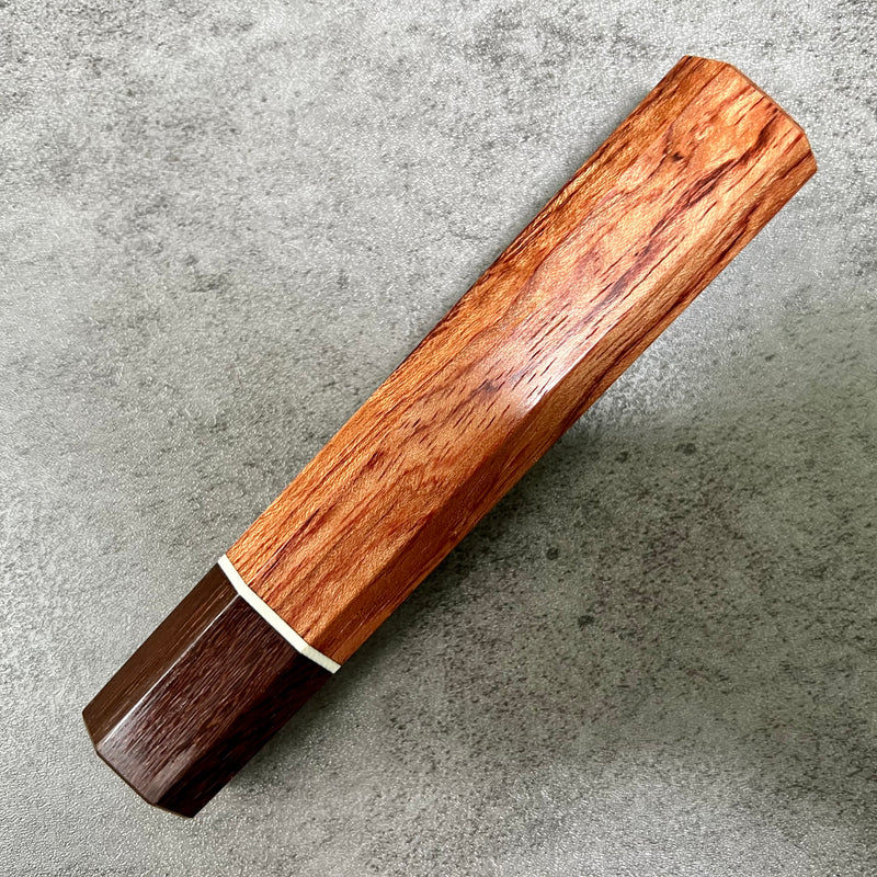 Custom Japanese Knife handle (wa handle)  for 240mm - Bubinga and brown ebony