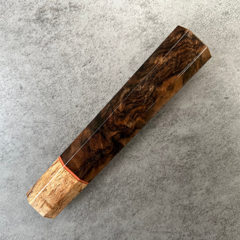 Custom Japanese Knife handle (wa handle)  for 240 mm: Turkish walnut burl