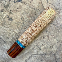 Custom Japanese Knife handle (wa handle)  for 240mm - Karelian birch, turquoise and cocobolo