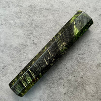 Custom Japanese Knife handle (wa handle)  for 240 : Emerald and black dyed box elder