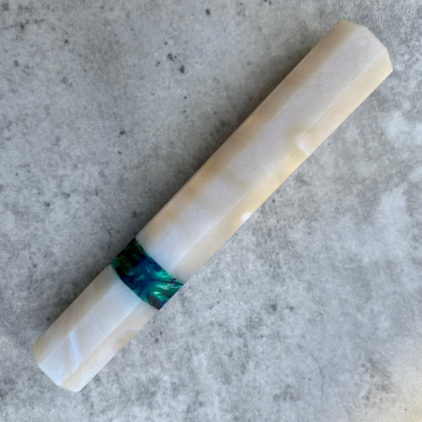 Custom Japanese Knife handle (wa handle)  for 165-210mm : Blue pearl and Peacock