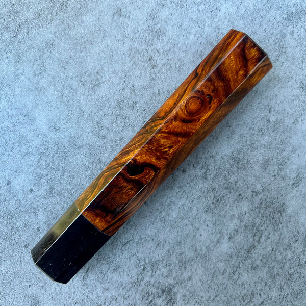 Custom Japanese Knife handle (wa handle)  for 240mm - Sonoran desert ironwood and horn