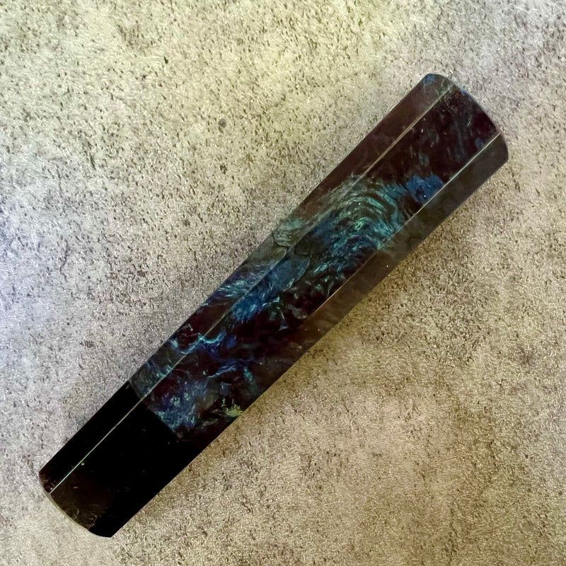 Custom Japanese Knife handle (wa handle)  for 165-210mm: Dyed box elder and horn