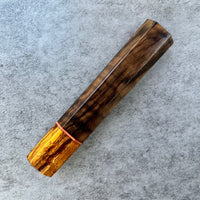 Custom Japanese Knife handle (wa handle)  for 165-210mm: Curly Turkish Walnut and Ironwood