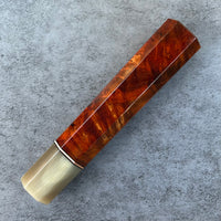 Custom Japanese Knife handle (wa handle)  for 240mm  -  Bloodwood burl and horn