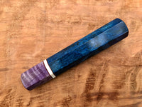 Custom Japanese Knife Handle (Wa Handle) - Dyed Spalted Maple