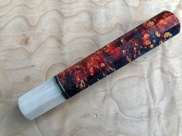 Custom Japanese Knife handle (wa handle) - Dyed Box Elder