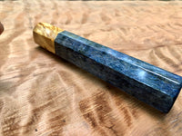 Custom Japanese Knife Handle (Wa Handle) - Dyed Quilted, Spalted Maple with Yellow Cedar
