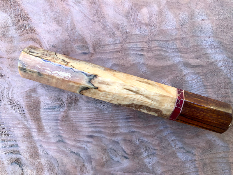 Custom Japanese Knife Handle - Spalted tamarind and desert ironwood