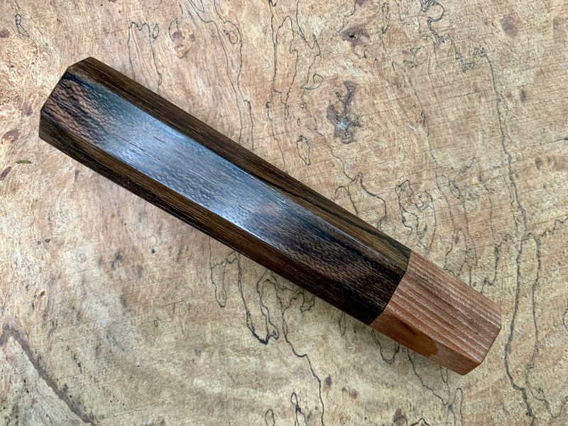 Custom Japanese Knife handle (wa handle) - Ziricote and curly redwood