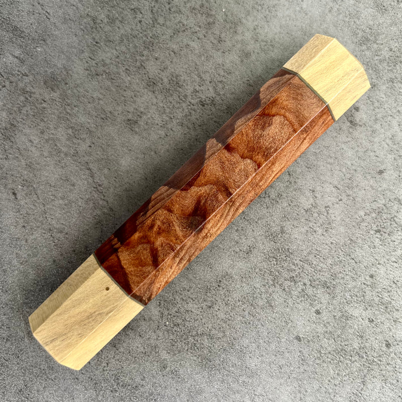 Custom Japanese Knife handle (wa handle)  for 240mm -  Curly Sequoia and Holly