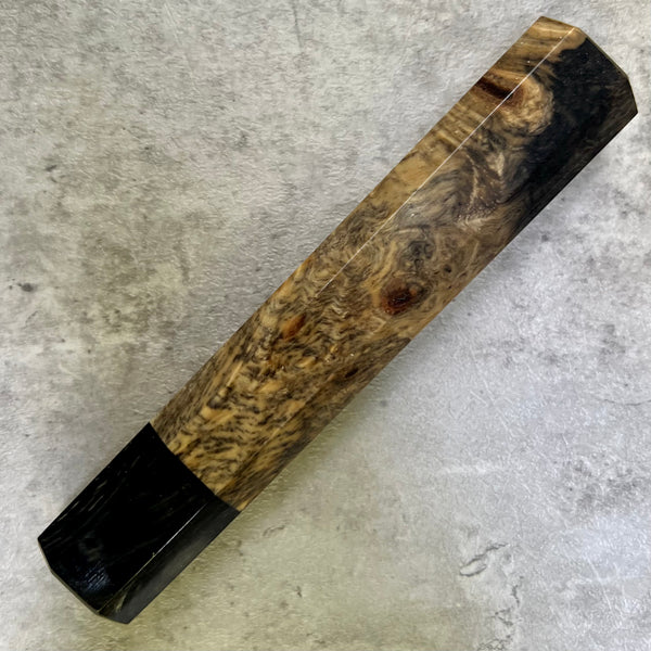 Custom Japanese Knife handle (wa handle)  for 240mm - Buckeye burl and horn